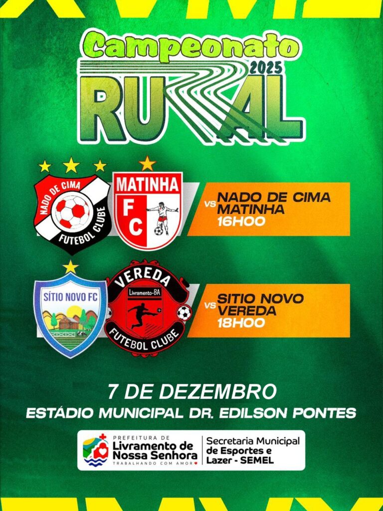 Livramento realiza rodada dupla das semifinais do Campeonato Rural neste domingo