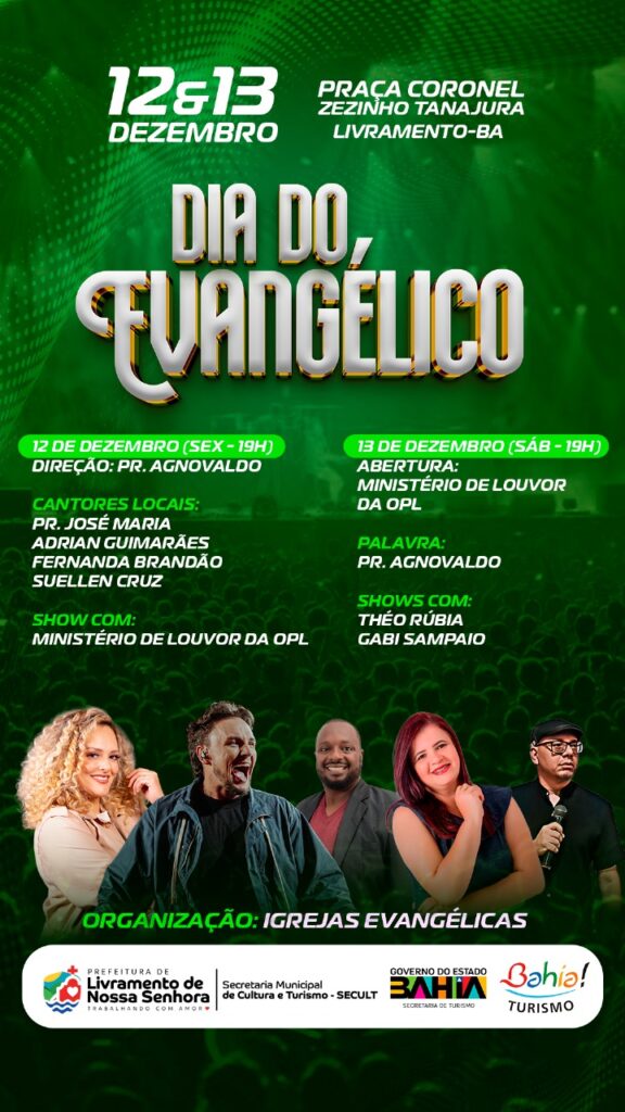 Livramento – Cidade celebrará pela primeira vez o Dia do Evangélico com grande festa